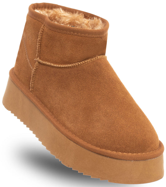 SOLO SOPRANI COUTURE Leather Ankle Boots SCW421P05/02 HUGH PLATFORM CAMEL (5879) Women