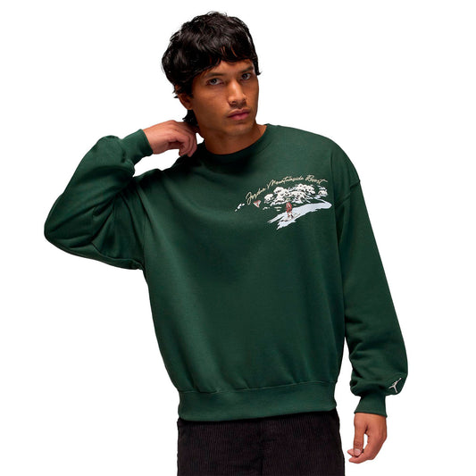 Jordan Sweatshirt Brooklyn Snowscape Crew Midnight Green (IM6317-327) Unisex