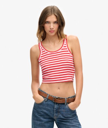 Superdry & Co SUPERDRY Organic Cotton Vintage Ribbed Crop Vest Top (SU221D29W-G12) Women